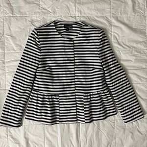 Topshop Navy and White Striped Blazer